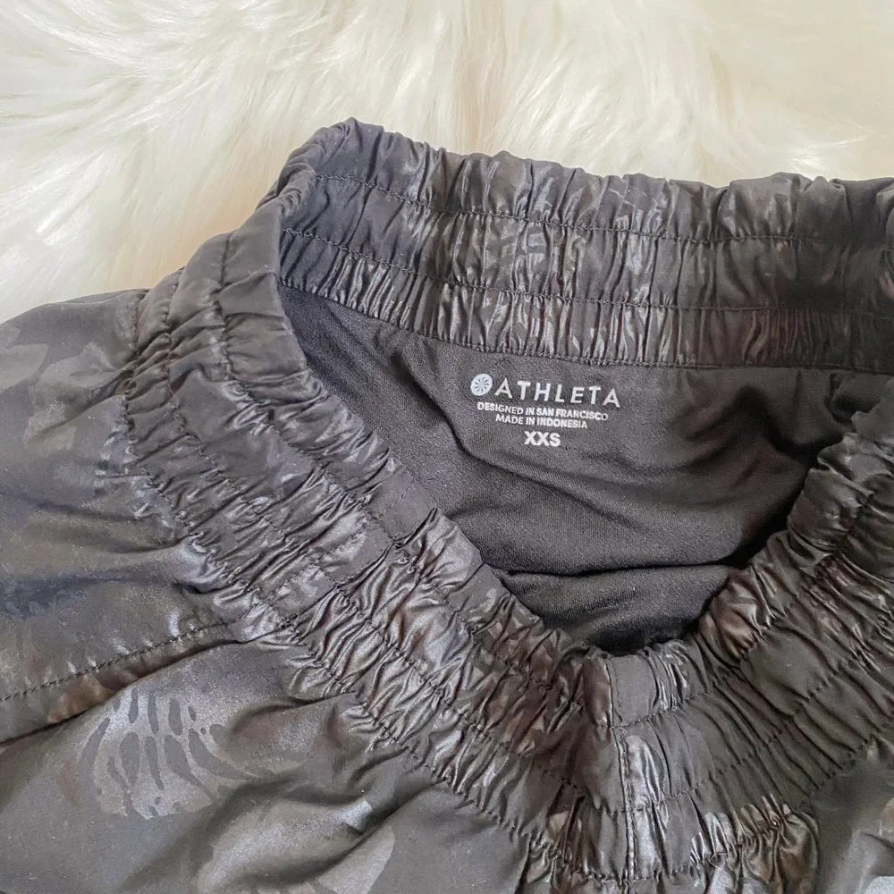 Athleta racer run short palm print 4.5" black XXS - Picture 4 of 8